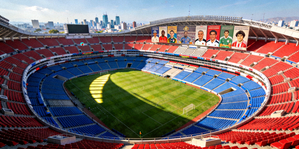 墨西哥城Azteca Stadium历史悠久的足球圣地全景