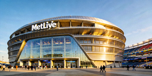 纽约MetLife Stadium现代化外观与巨大容量展示